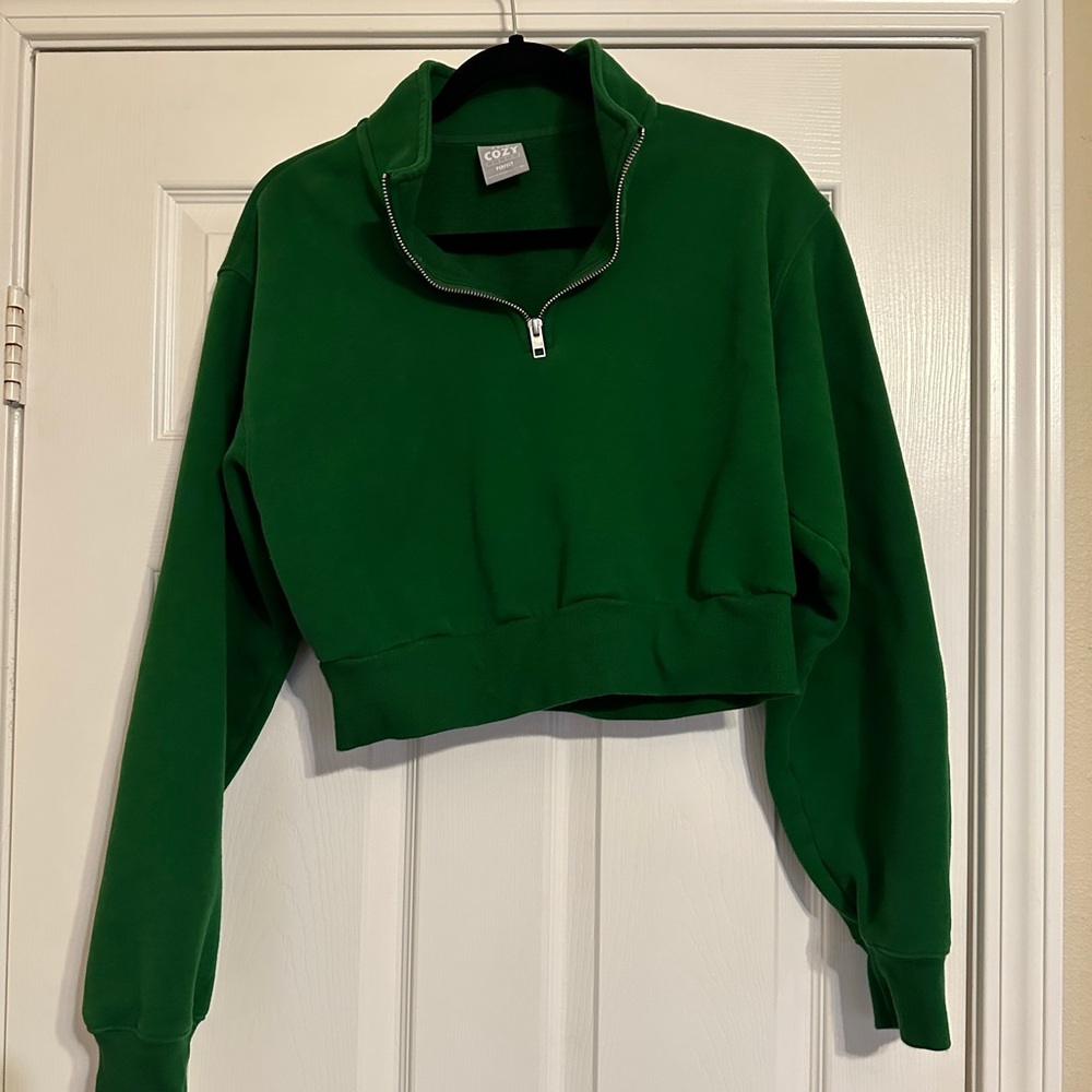 EUC Aritzia TNA Cozy Fleece Perfect 1/4 Quarter Zip Sweatshirt - Size M